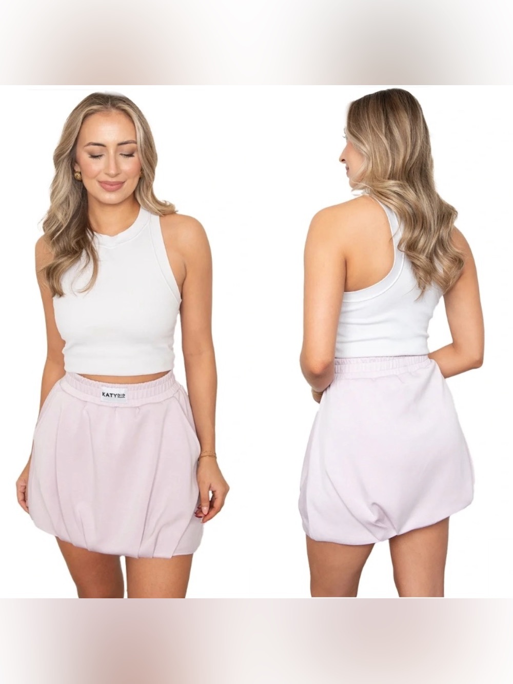 Katydid Lavender Bubble Golf/Tennis Skort, Sz L, Elastic Waist, Pockets